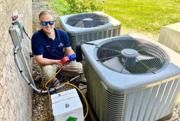 Owner of Polar working on a Air conditioner repair job