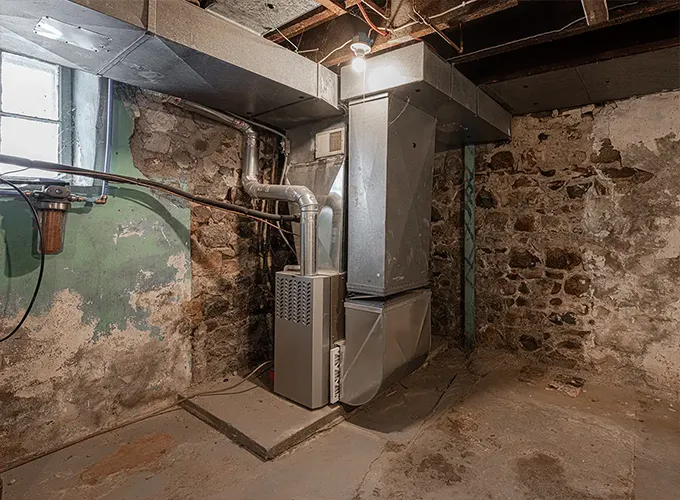 furnace in an old home basement collinsville il