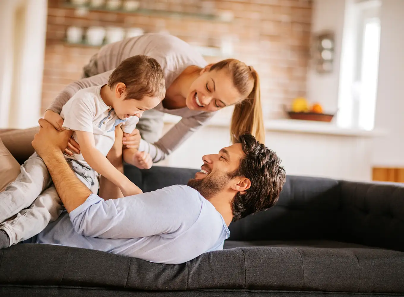 young family comfortable in their cool home in Collinsville Illinois