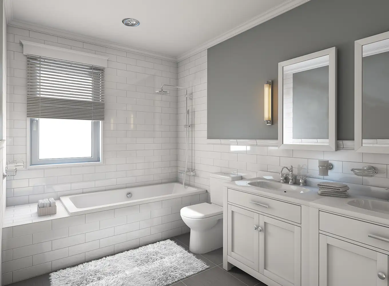 modern bathroom with efficient plumbing and drain system o'fallon il