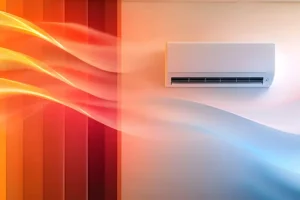 An ai-generated image of a ductless mini split indicating it is useful for efficient heating as well as cooling in Collinsville IL homes