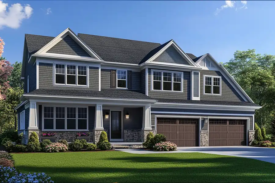 A beautiful home in a spring setting in Collinsville IL, indicating it's time for the homeowners to start their spring plumbing checklist with Polar.