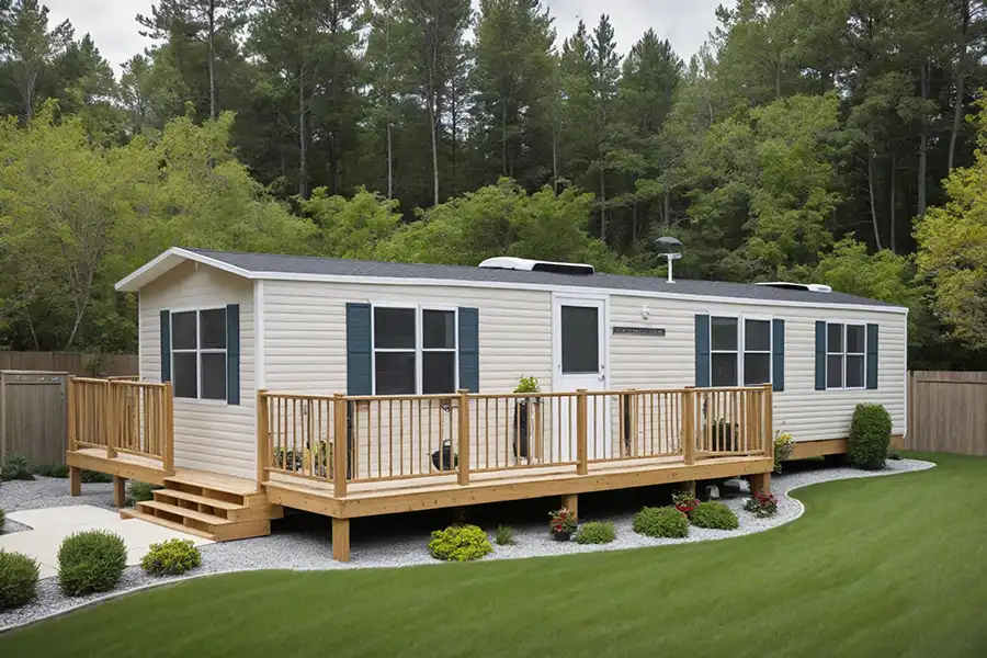 A mobile home in Collinsville, Illinois that has just received expert plumbing care from Polar.