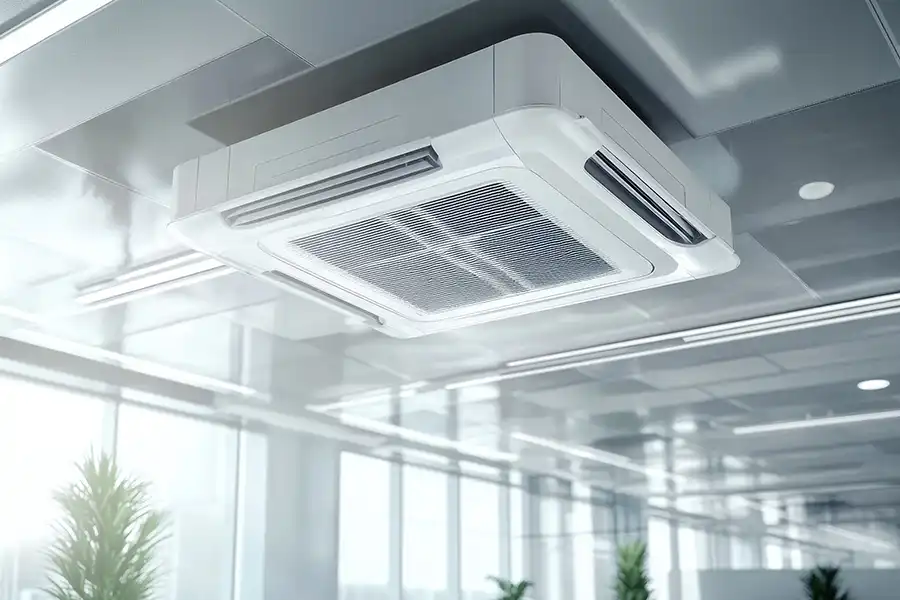 A ceiling air conditioning unit in modern office in Belleville, IL.
