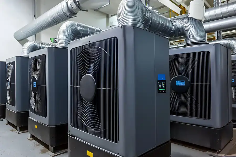 Polar—A commercial heating system facility room in Collinsville, IL.