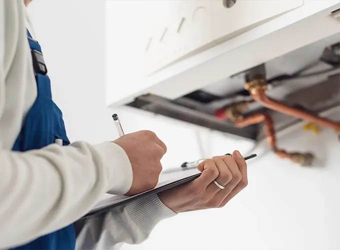 O'fallon IL HVAC Technician making a repair checklist for a residential boiler